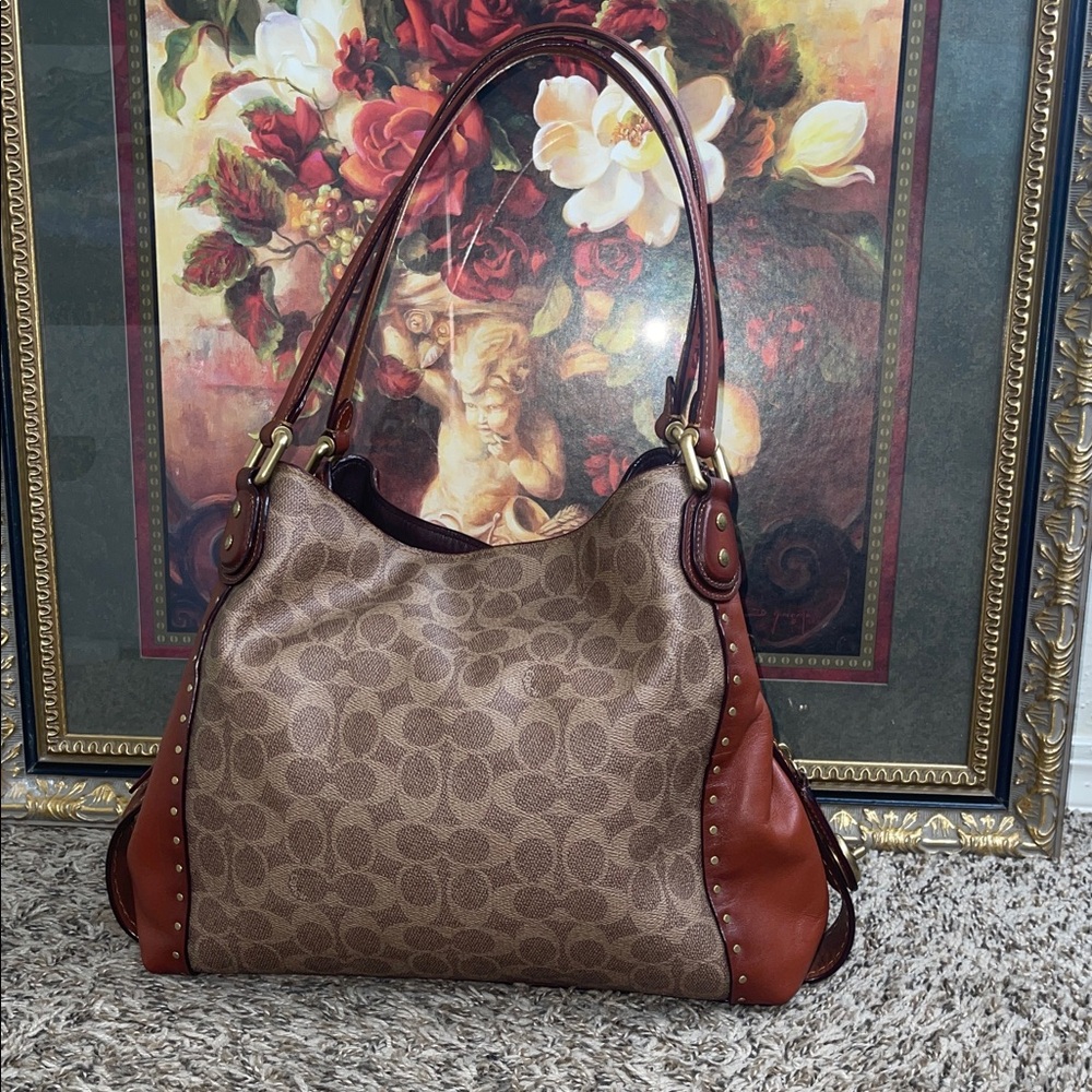 Coach Edie Shoulder Bag 31 in Signature Canvas with Rivets